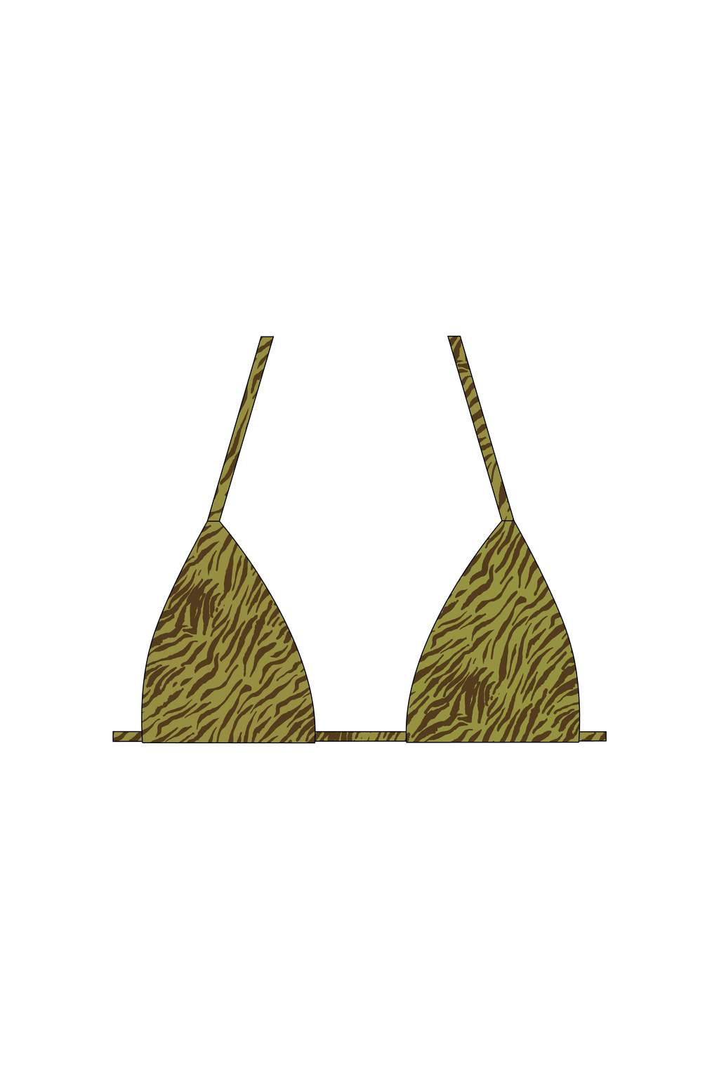 Green Zebra Tie Bikini Top