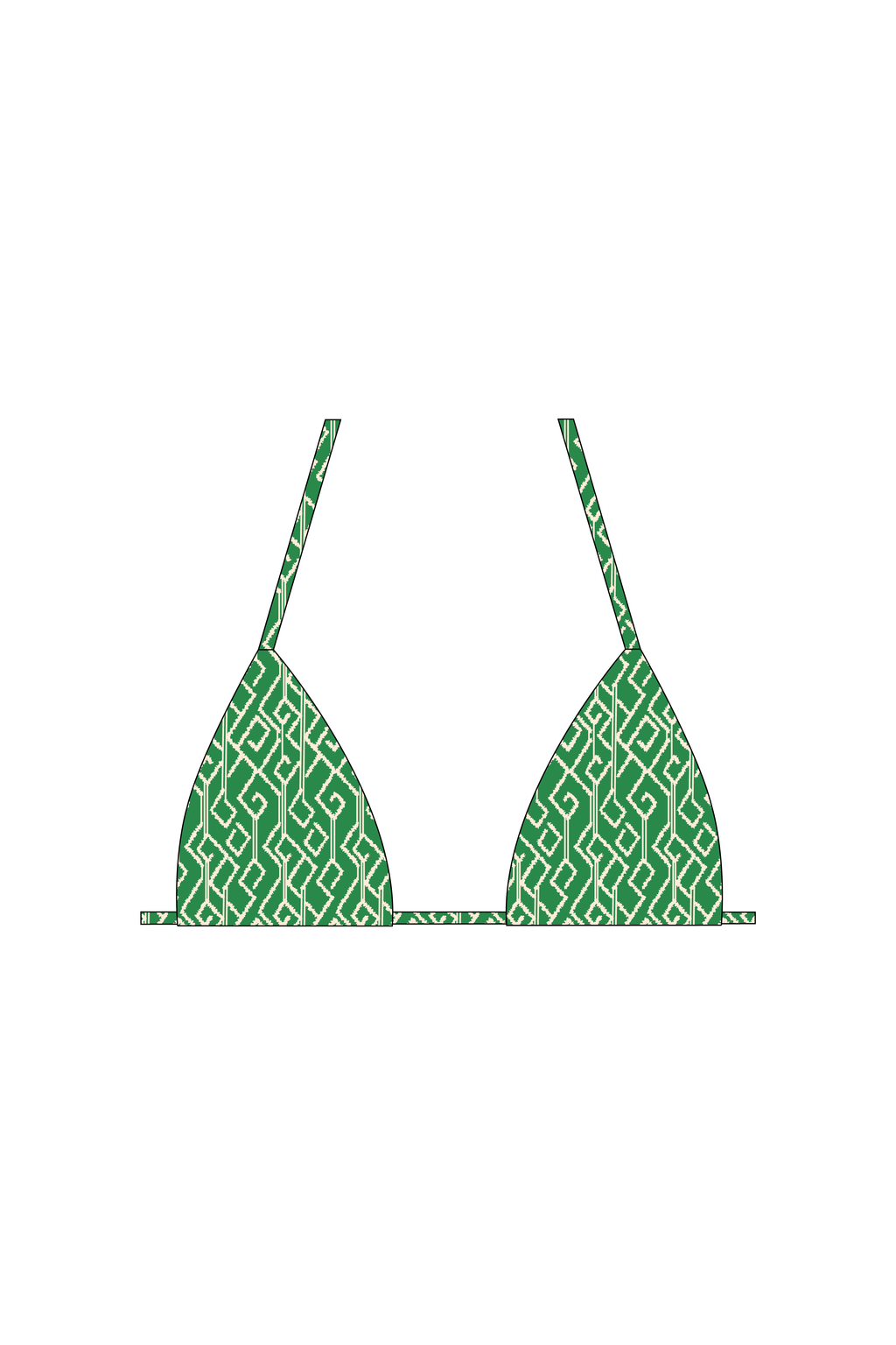 Green Kat Eye Tie Bikini Top