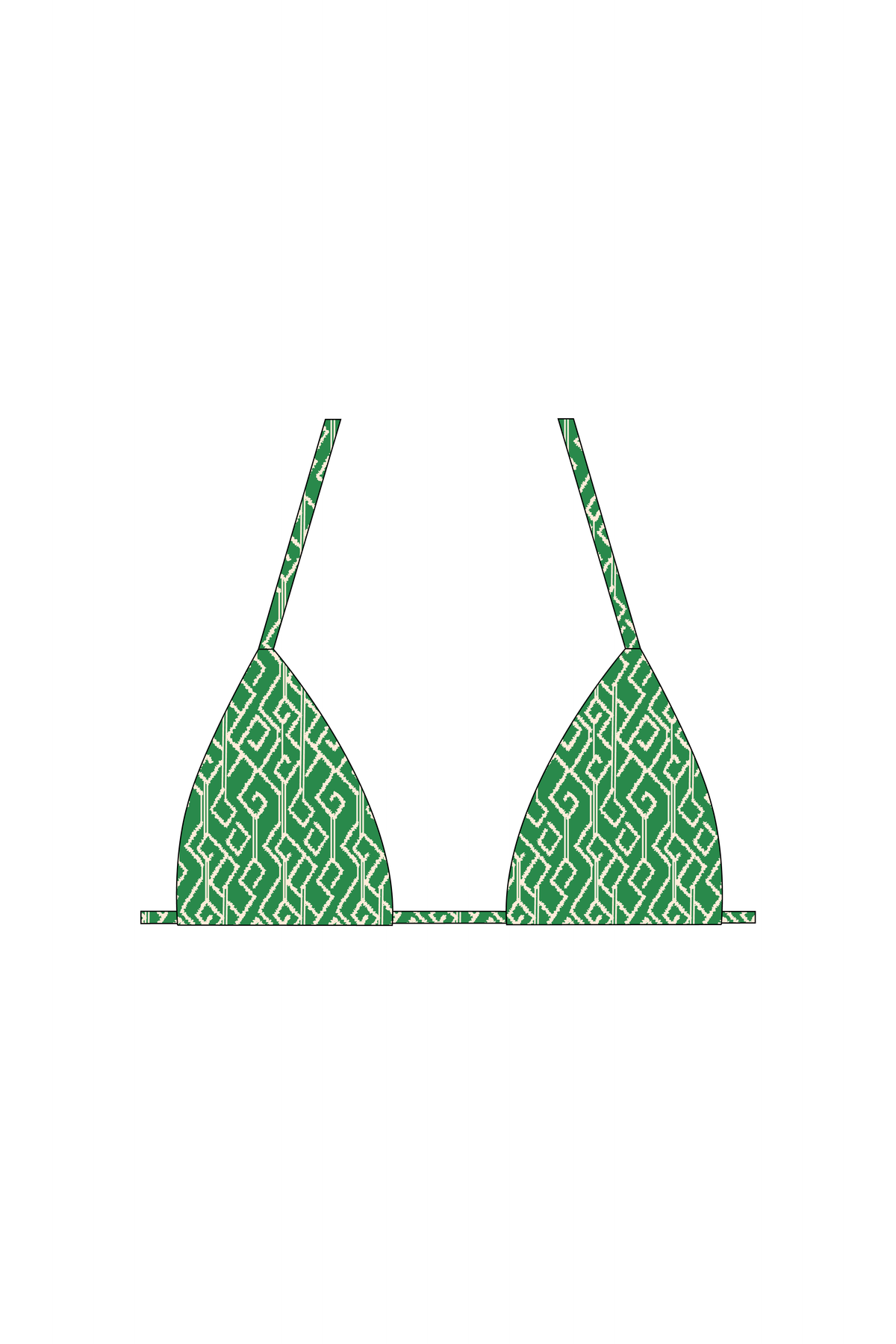 Green Kat Eye Tie Bikini Top