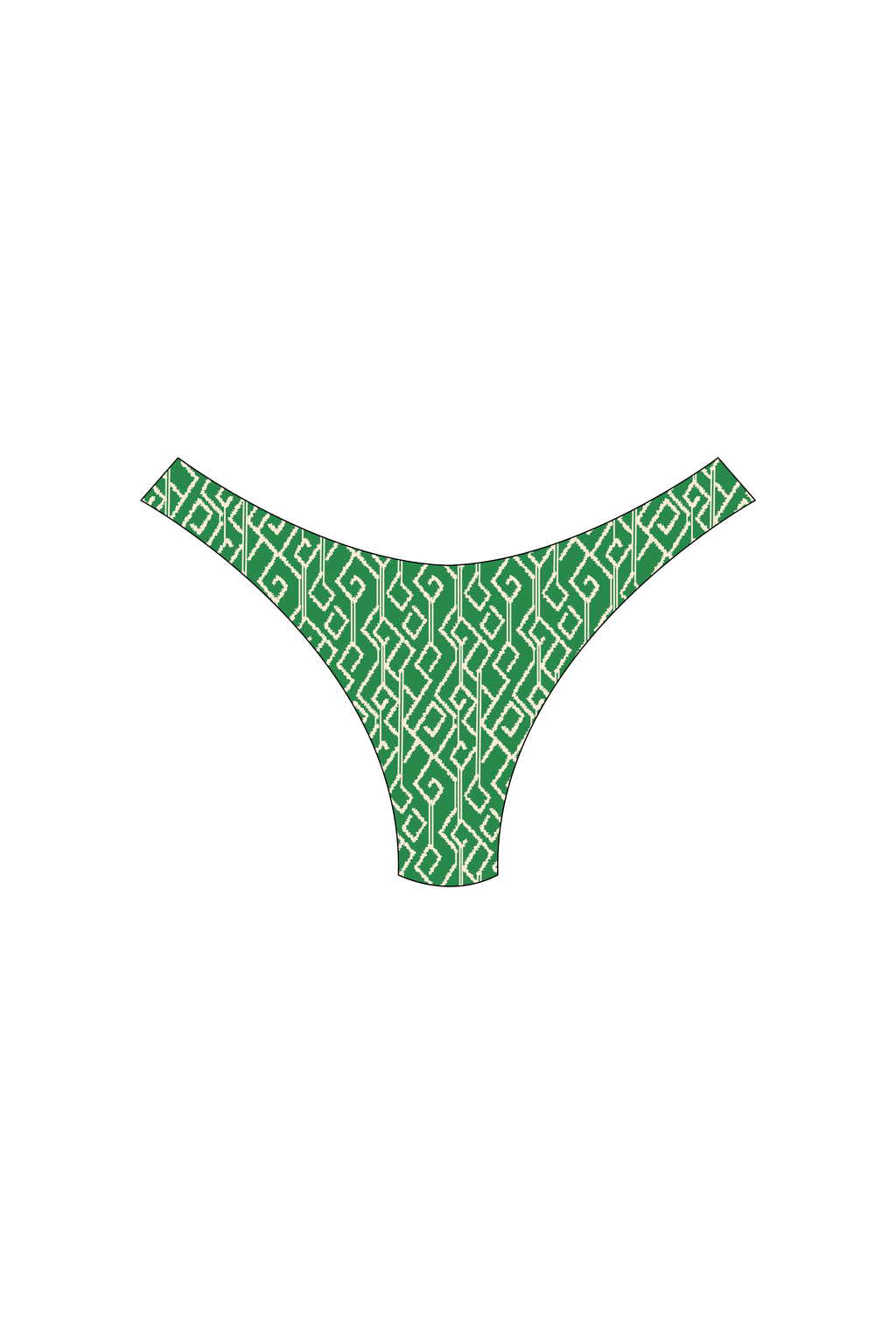 Green Kat Eye High-Leg Bikini Bottoms