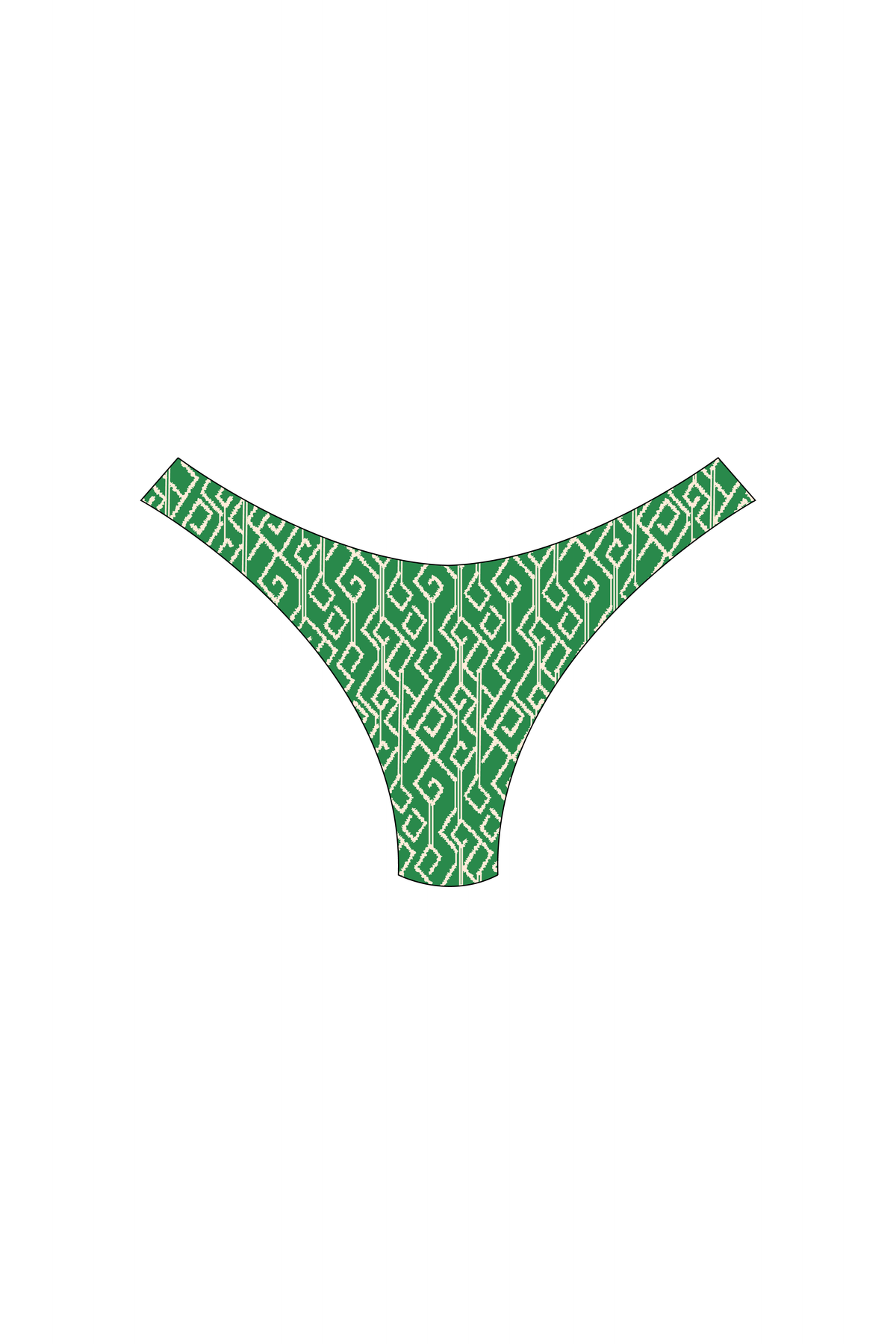 Green Kat Eye High-Leg Bikini Bottoms