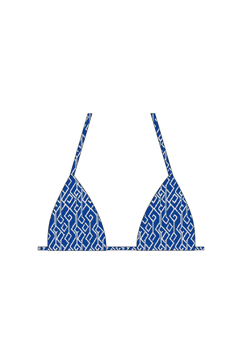 Blue Kat Eye Tie Bikini Top