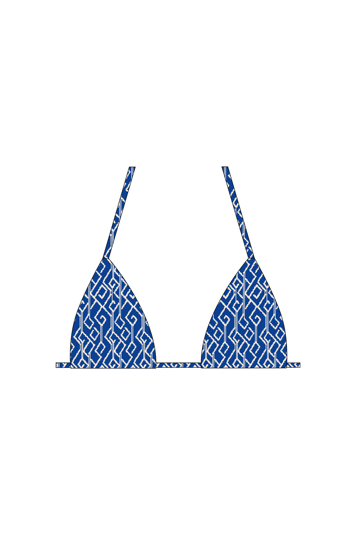 Blue Kat Eye Tie Bikini Top