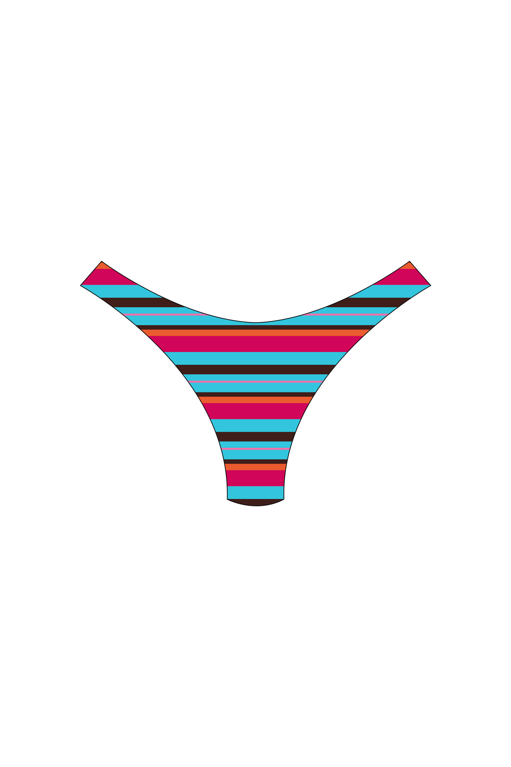 Pink & Blue Stripe High-Leg Bikini Bottoms