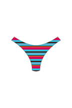 Pink & Blue Stripe High-Leg Bikini Bottoms