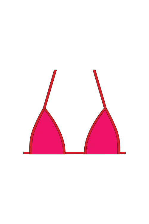 Barbie Pink Contrast Tie Bikini Top