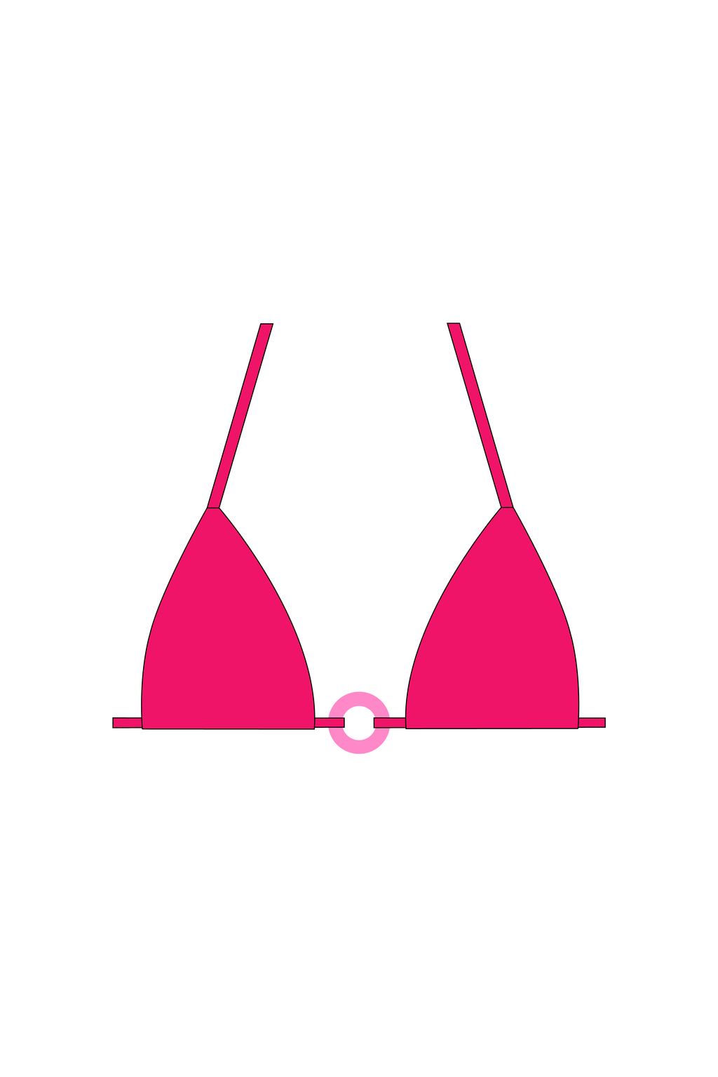Barbie Pink Tie Bikini Top with a Ring
