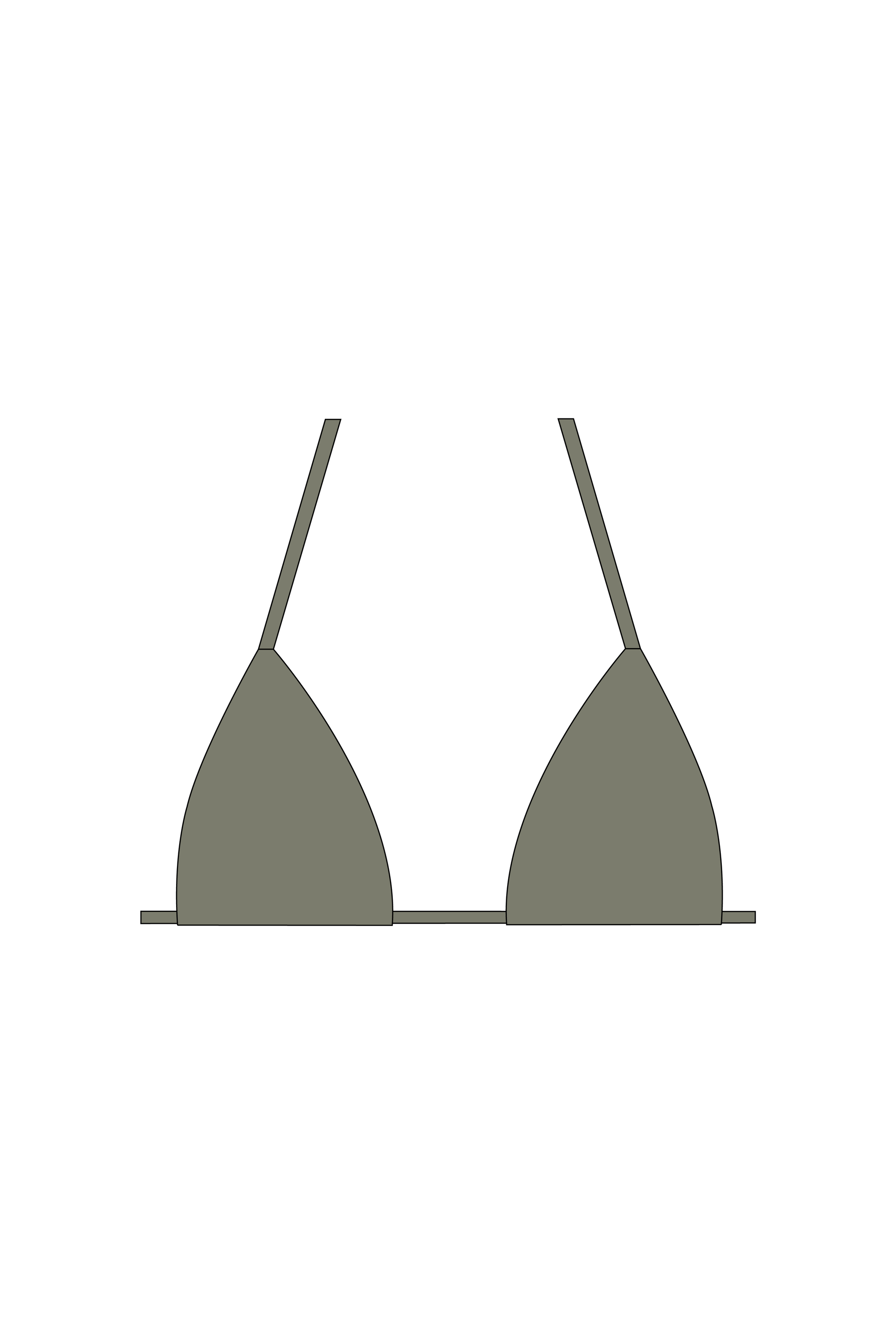Olive Green Tie Bikini Top