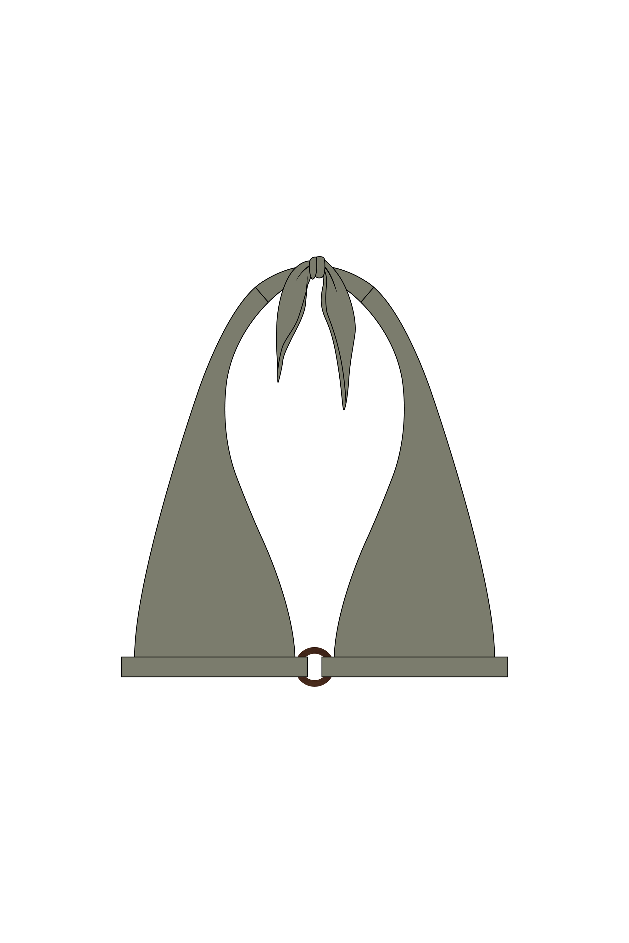 Olive Green Sweetpea Bikini Top with a Ring