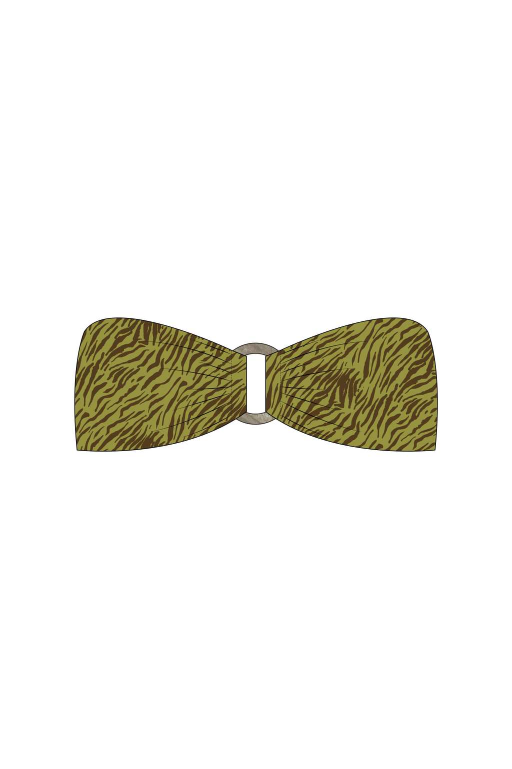 Green Zebra Tube Bikini Top