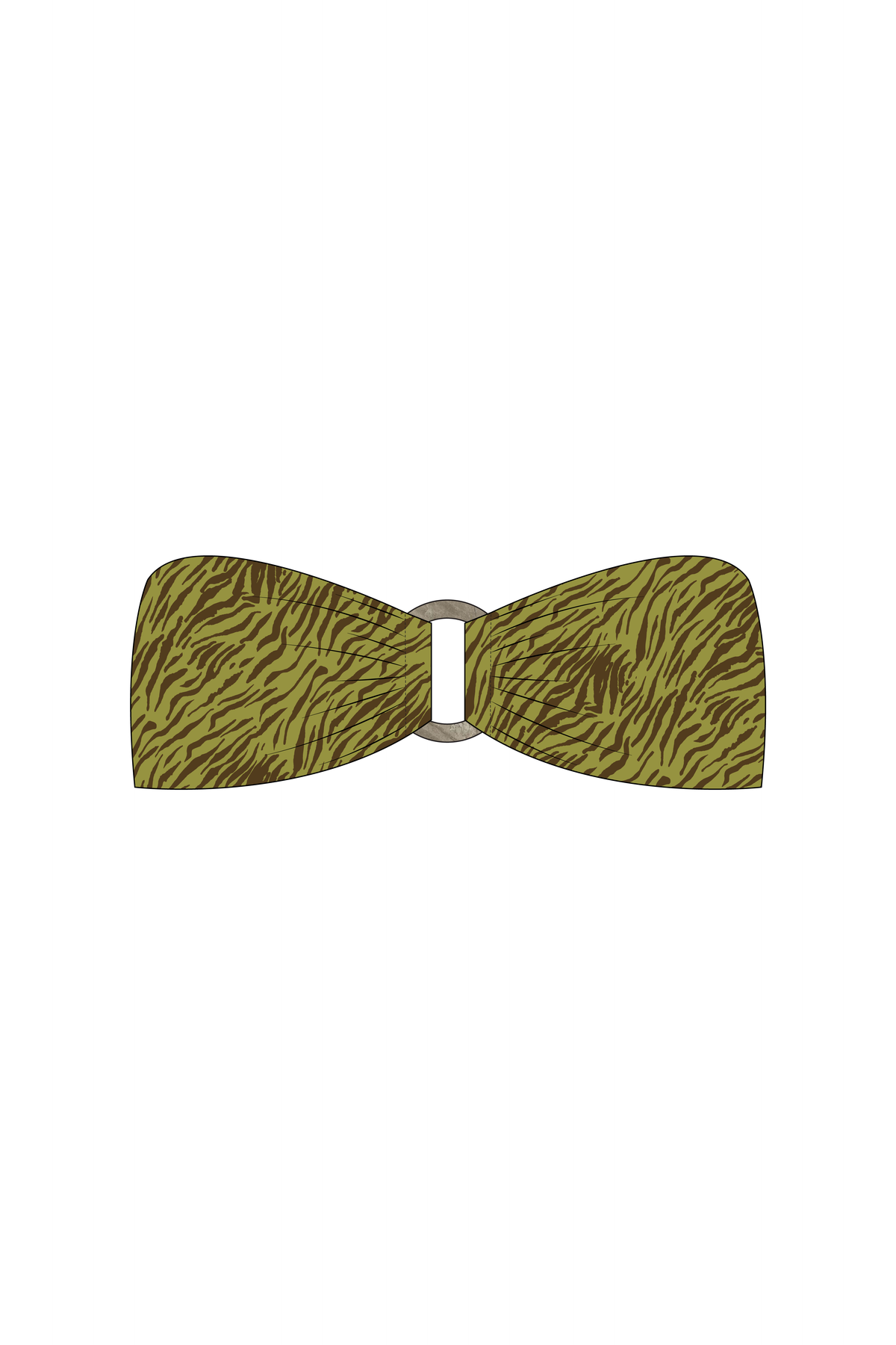 Green Zebra Tube Bikini Top