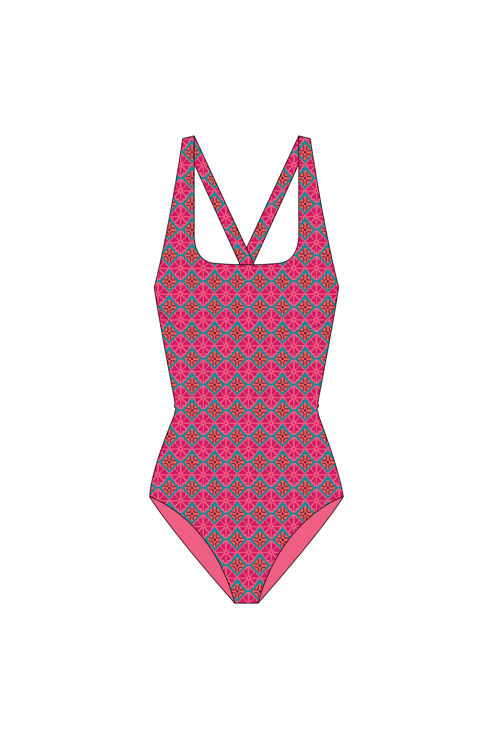 Pink Cross Back One Piece