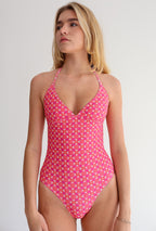 Pink Phoenix Tie Top One Piece