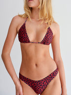 Red Leopard High-Leg Bikini Bottoms