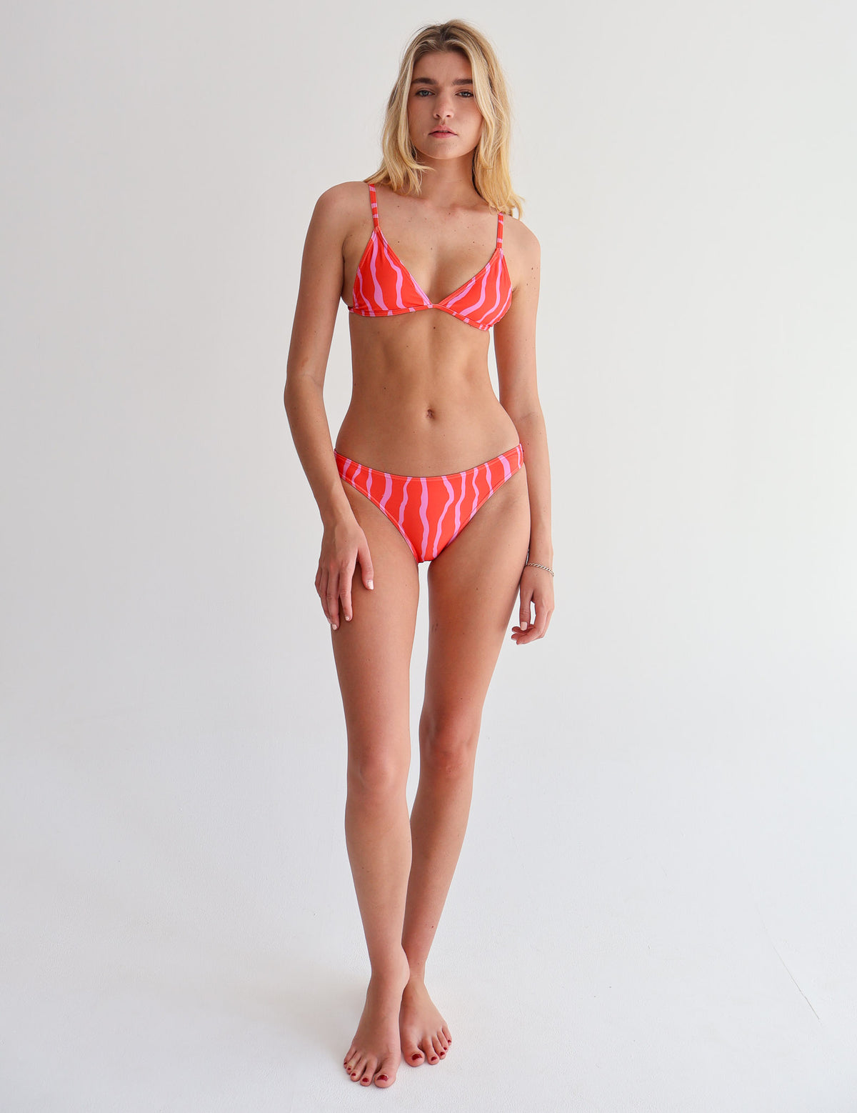 Pink & Orange Squiggle Brakini Bikini Top