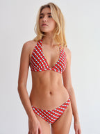 Red Petal Geo Sweetpea Bikini Top