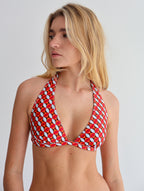 Red Petal Geo Sweetpea Bikini Top