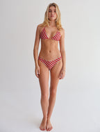 Red Petal Geo High-Leg Bikini Bottoms