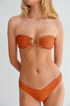 Pink & Olive Leopard Tube Bikini Top