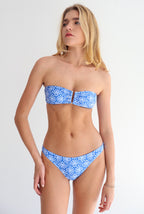 Blue Peacock Tube Bikini Top