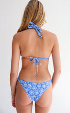 Blue Peacock Wrap Halter Top