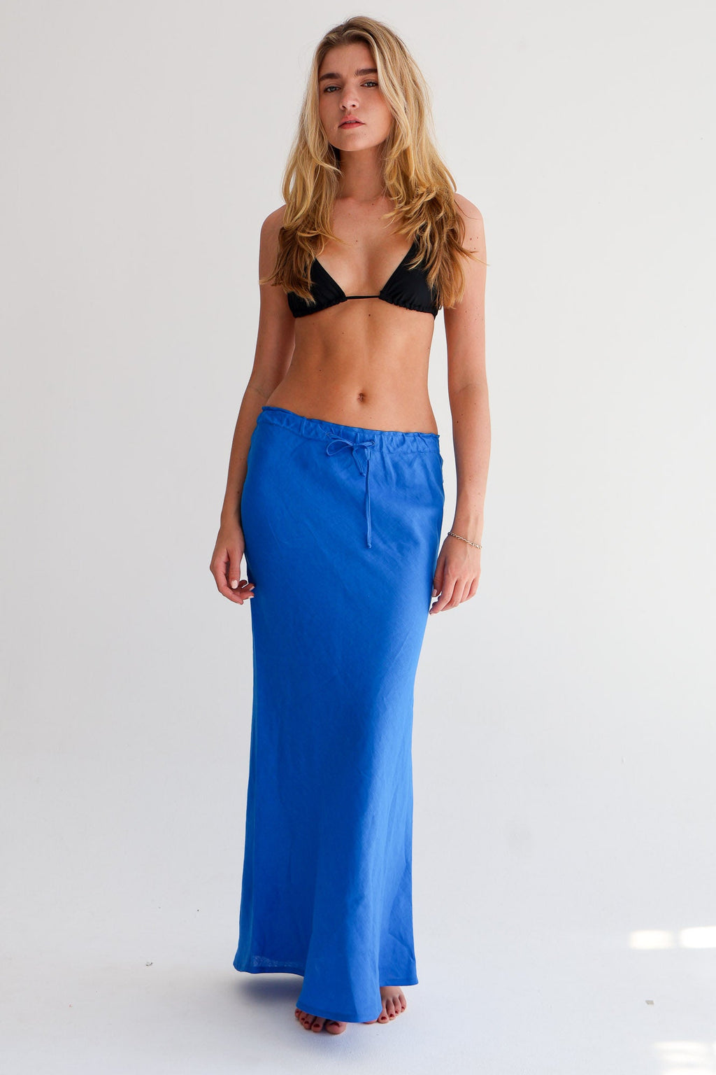 Cobalt Linen Skirt