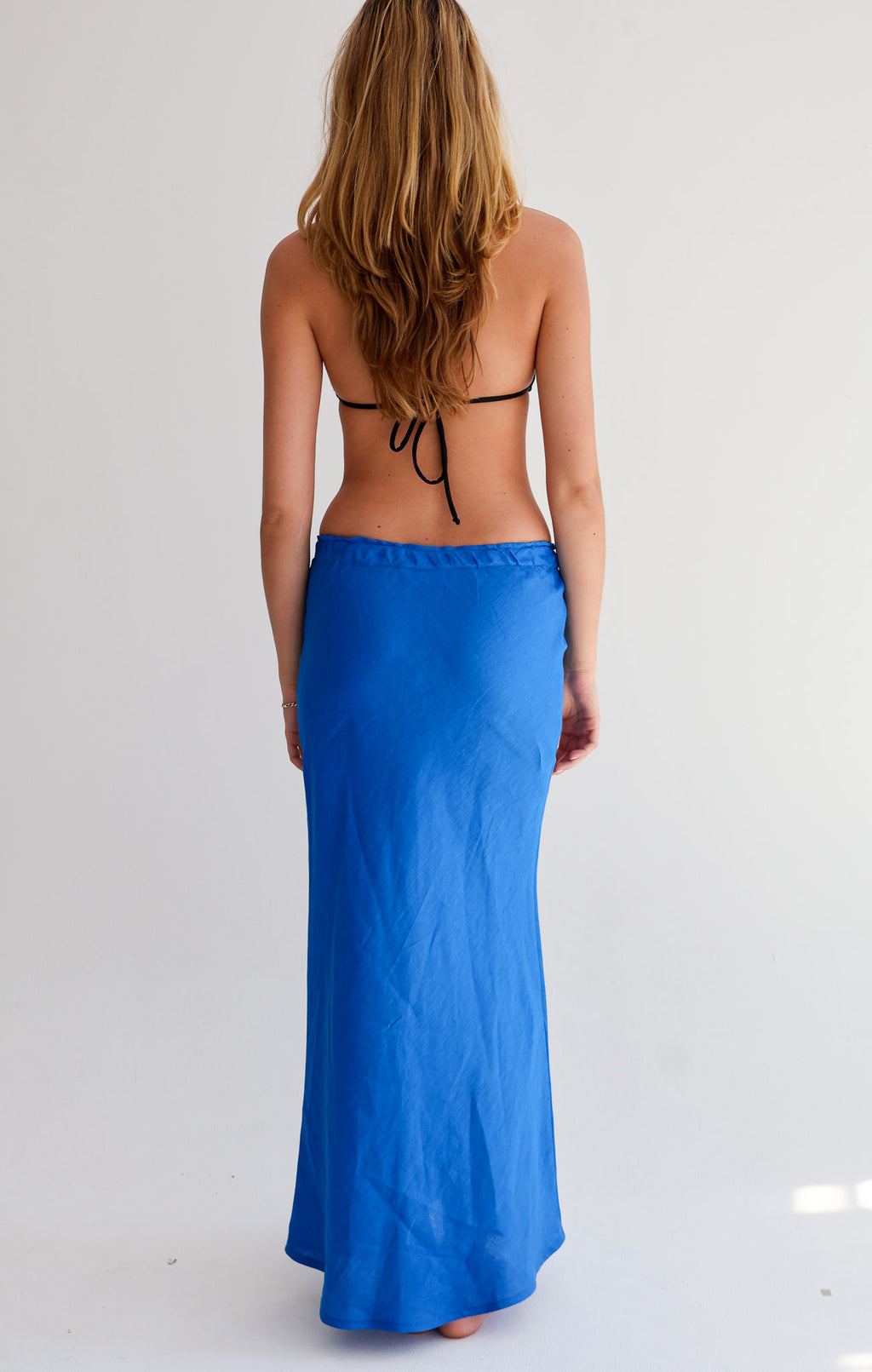 Cobalt Linen Skirt