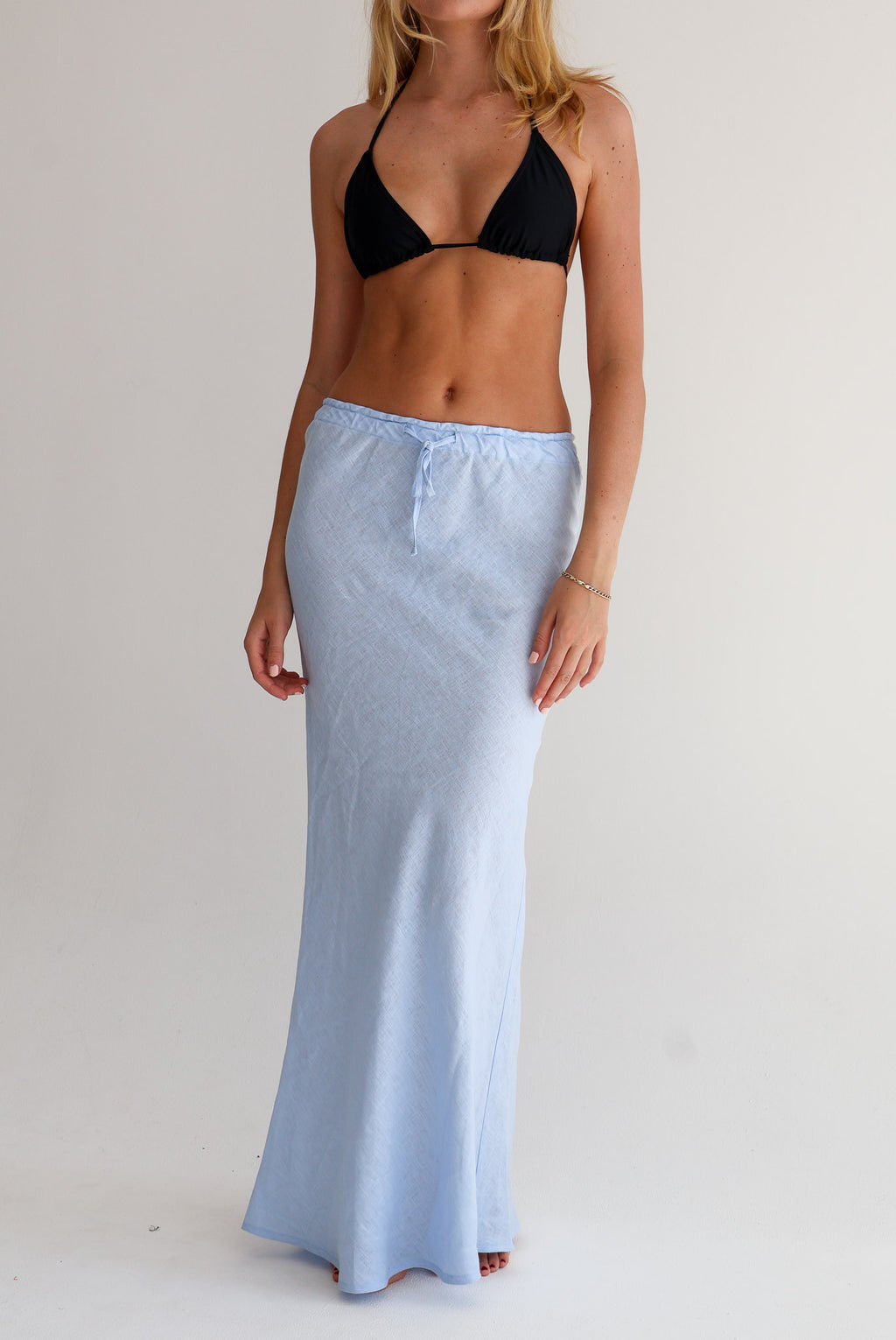 Blue Linen Skirt