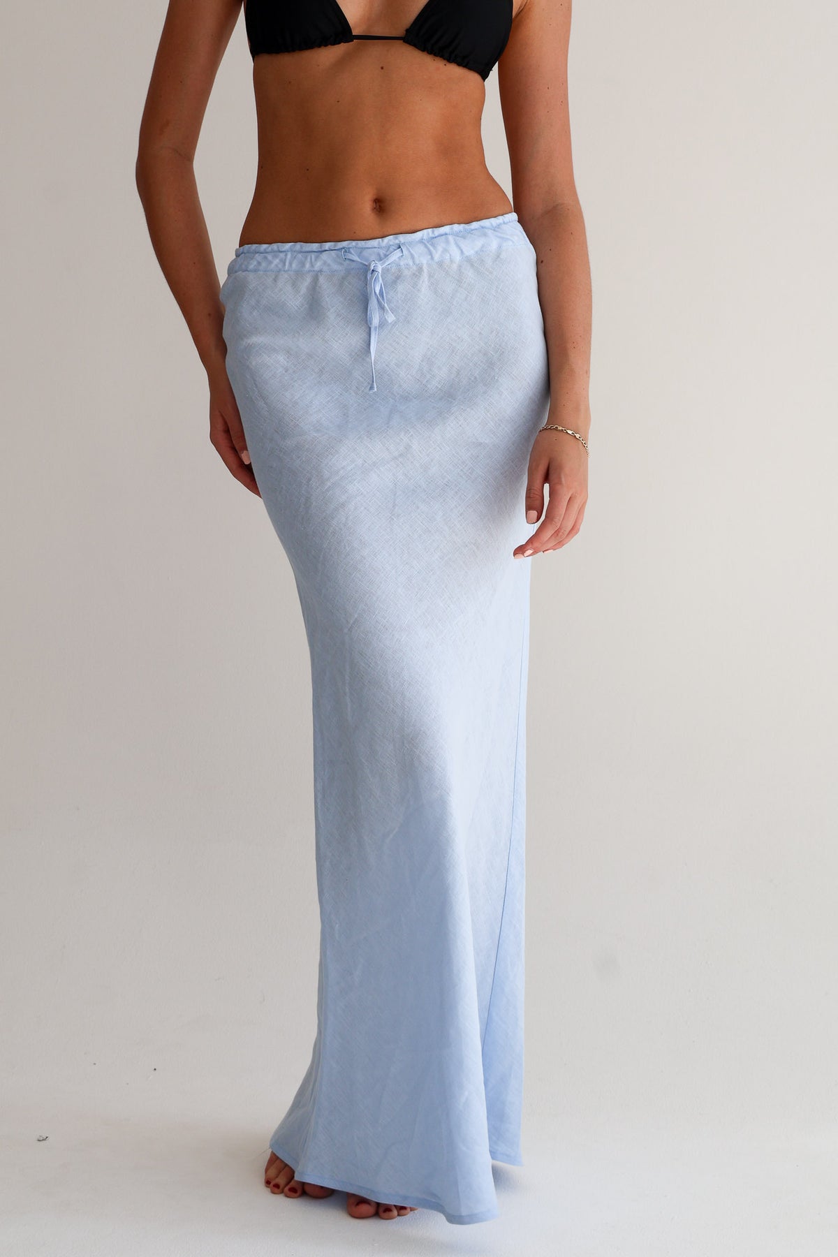 Blue Linen Skirt