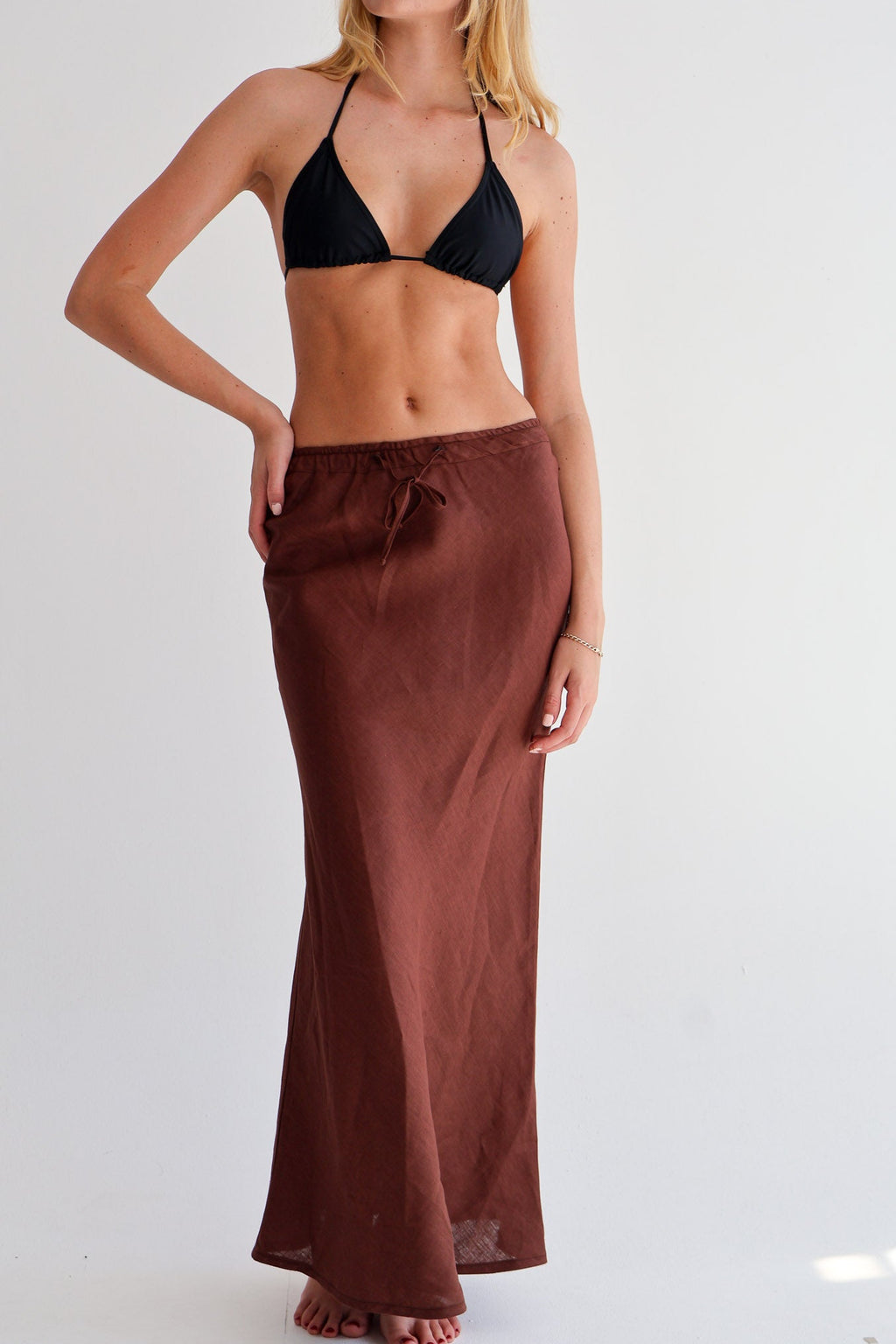 Brown Linen Skirt