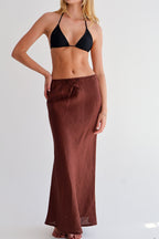 Brown Linen Skirt