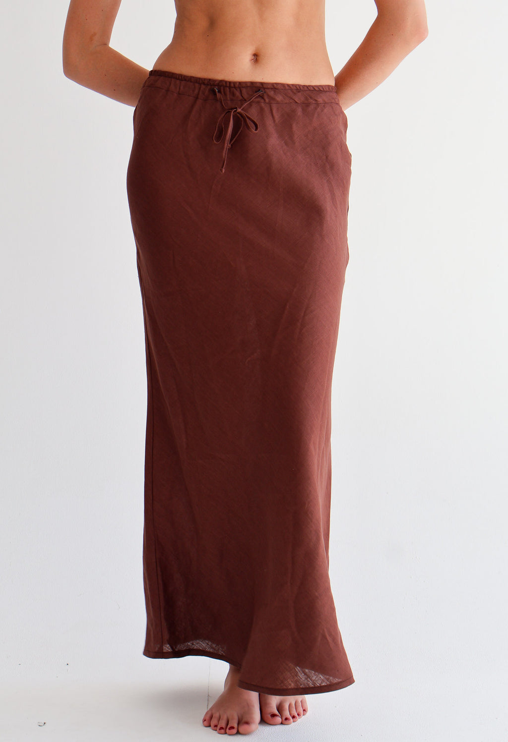 Brown Linen Skirt