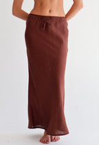Brown Linen Skirt