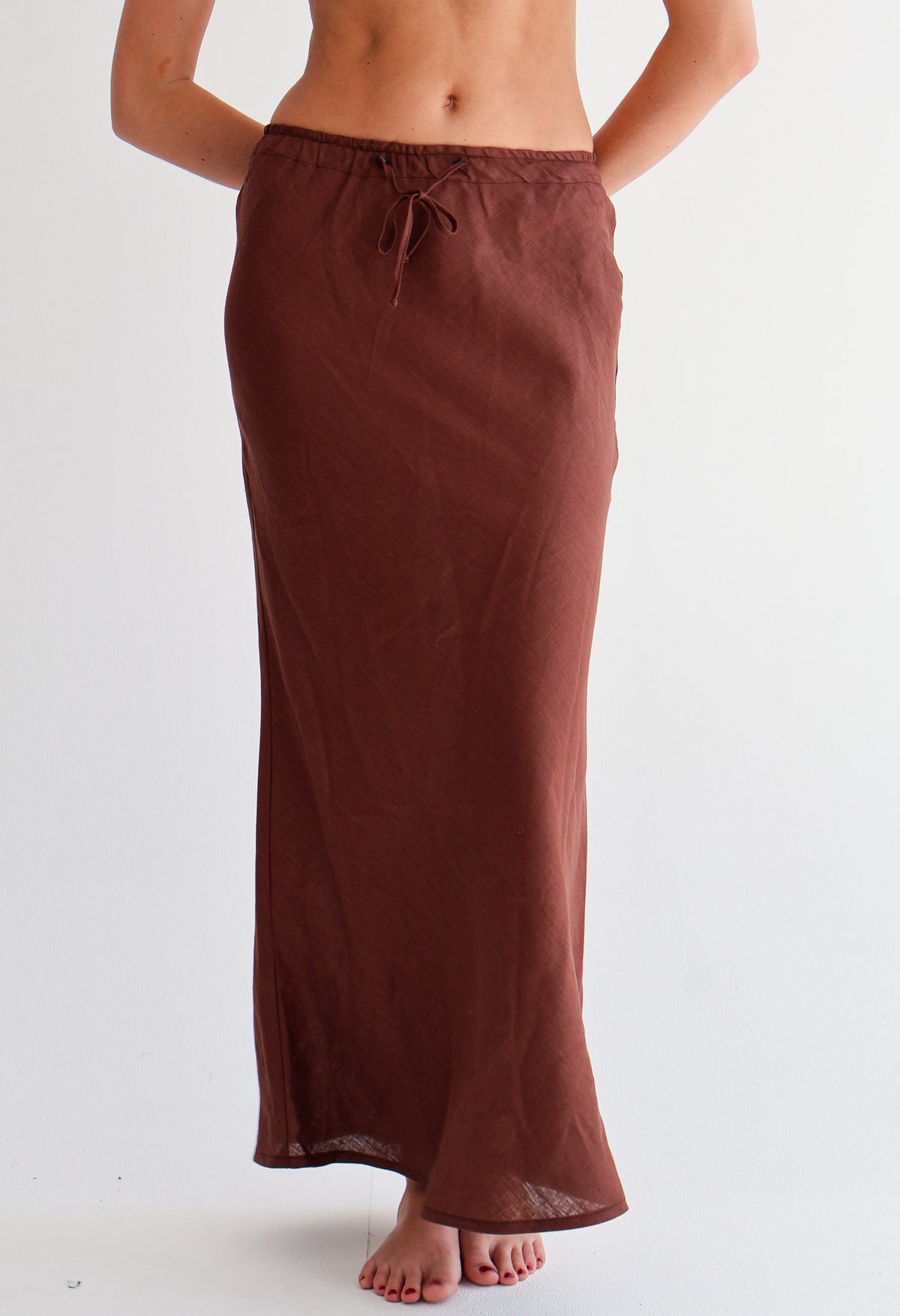 Brown Linen Skirt