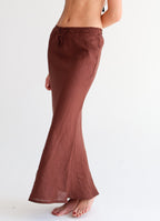 Brown Linen Skirt