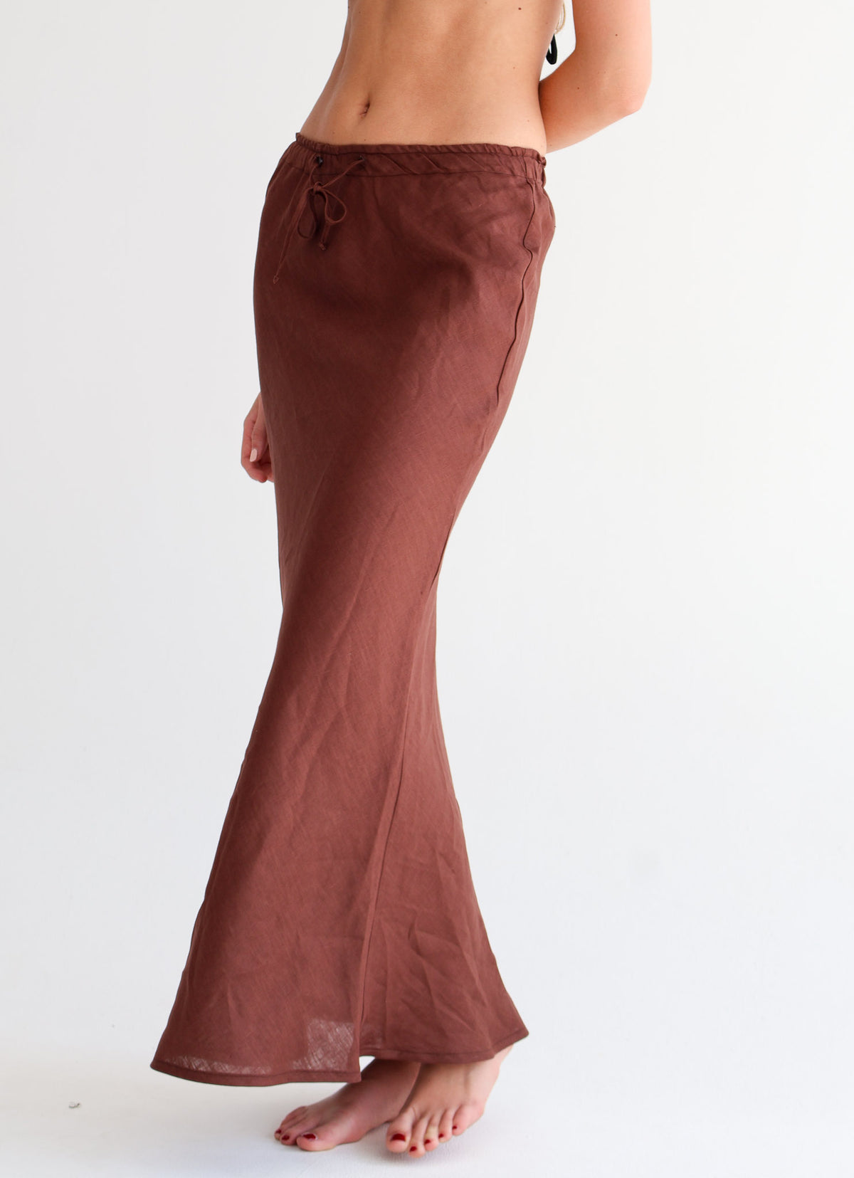 Brown Linen Skirt