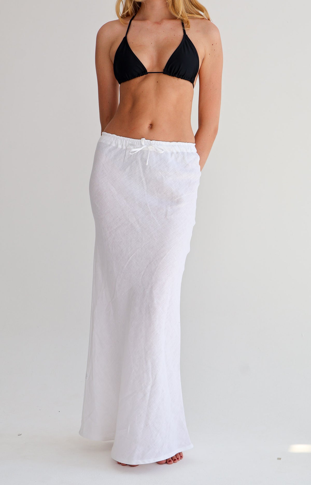 White Linen Skirt