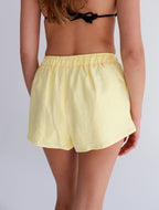 Yellow Linen Shorts