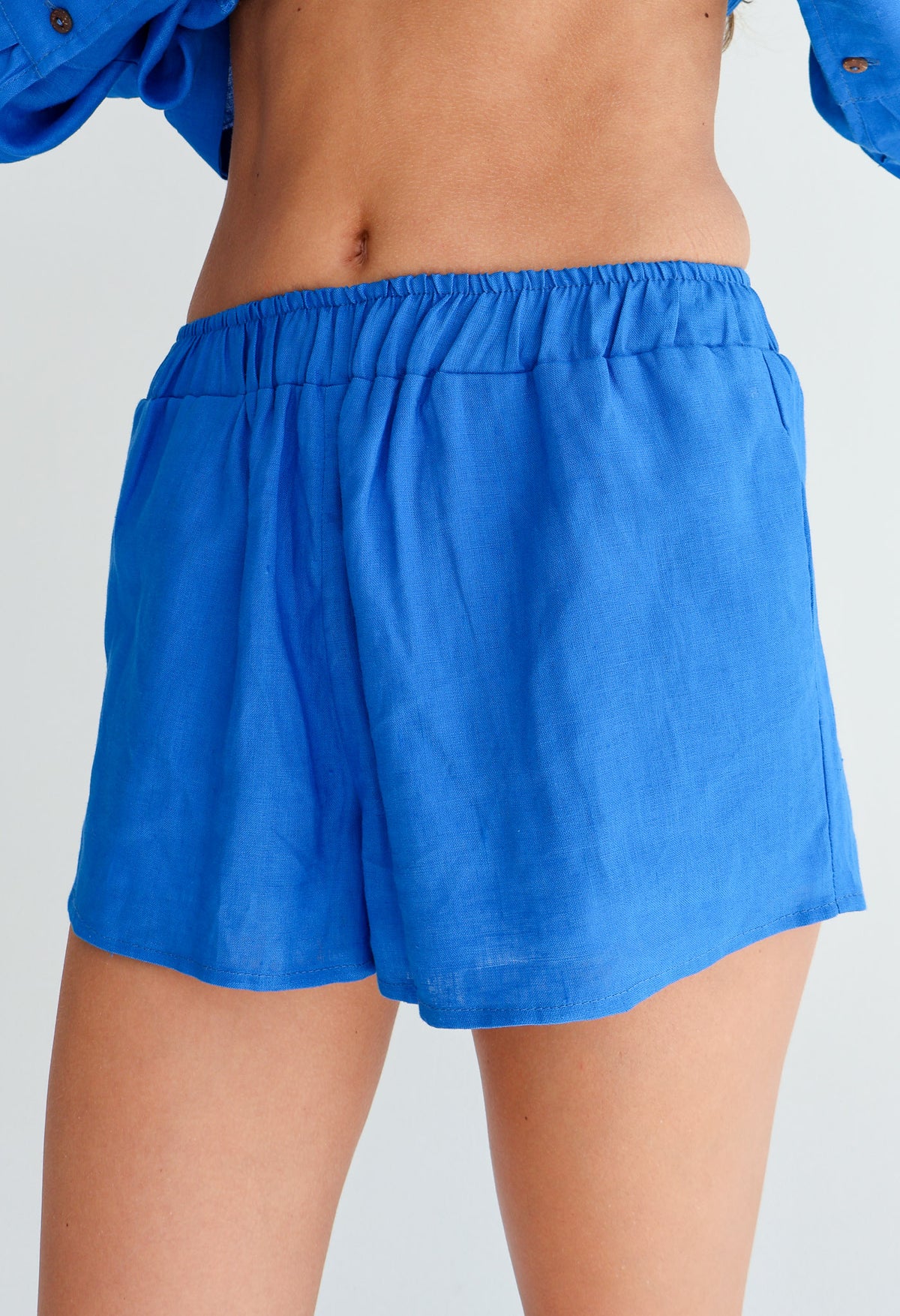 Cobalt Linen Shorts