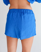 Cobalt Linen Shorts
