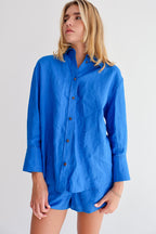 Cobalt Linen Shirt