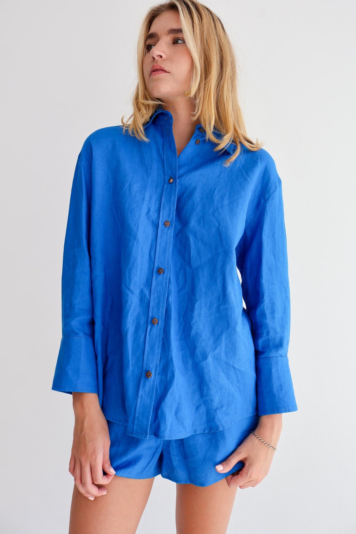 Cobalt Linen Shirt