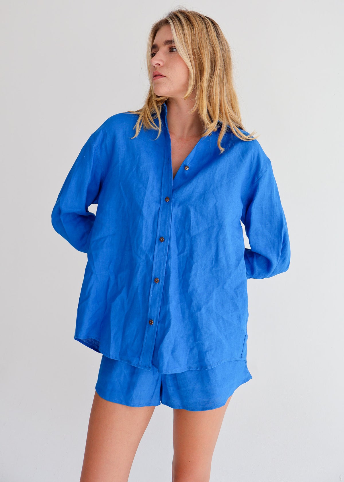 Cobalt Linen Shirt