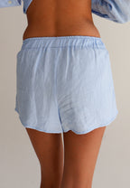 Blue Linen Shorts