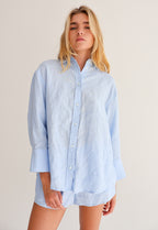 Blue Linen Shorts