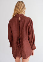 Brown Linen Shorts