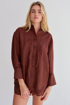 Brown Linen Shirt