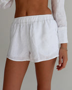 White Linen Shorts
