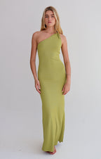 Chartreuse One Shoulder Dress