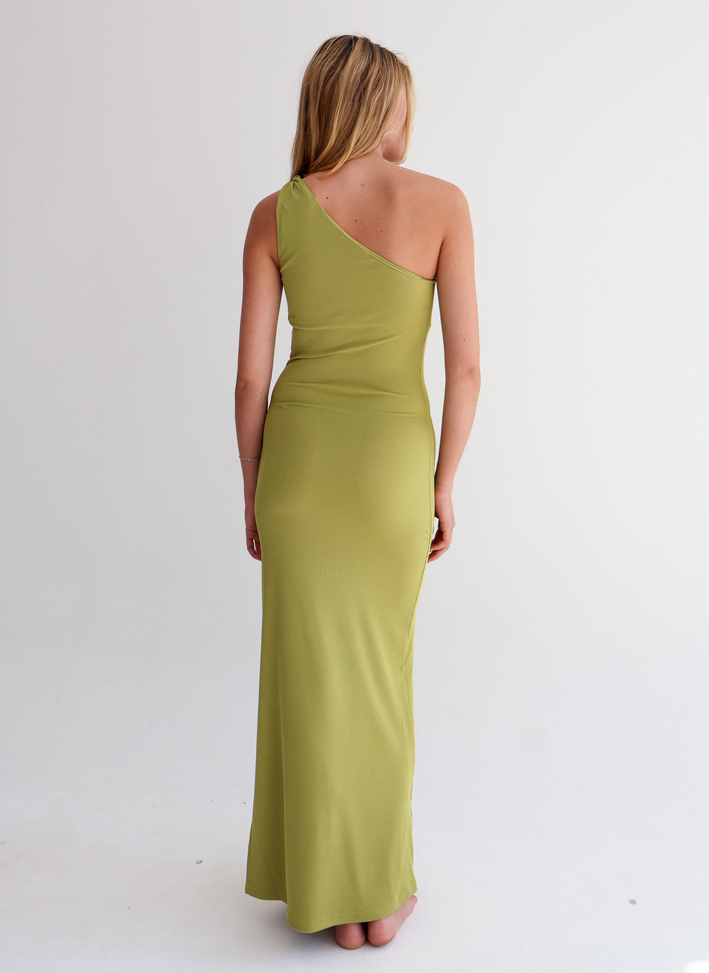 Chartreuse One Shoulder Dress